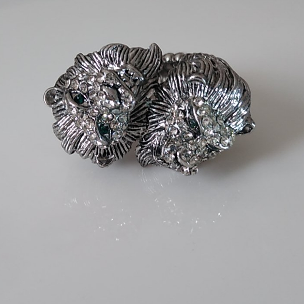 Statement Double Head Lion Ring